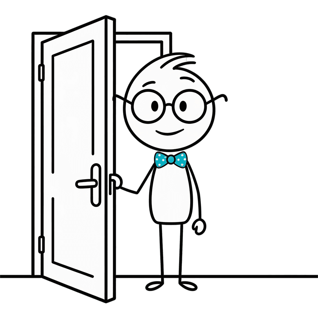 Kevin holding the door open