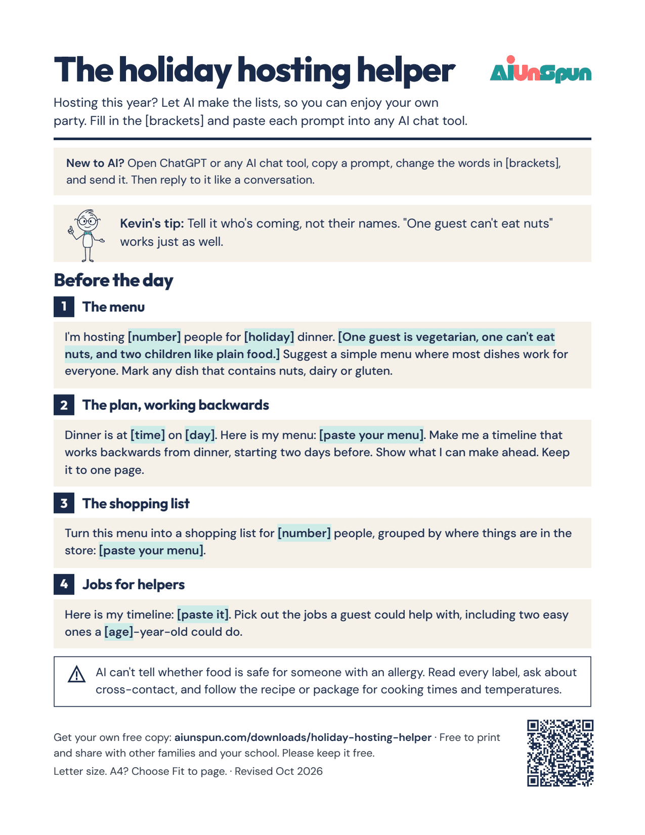 Page 1 of The holiday hosting helper