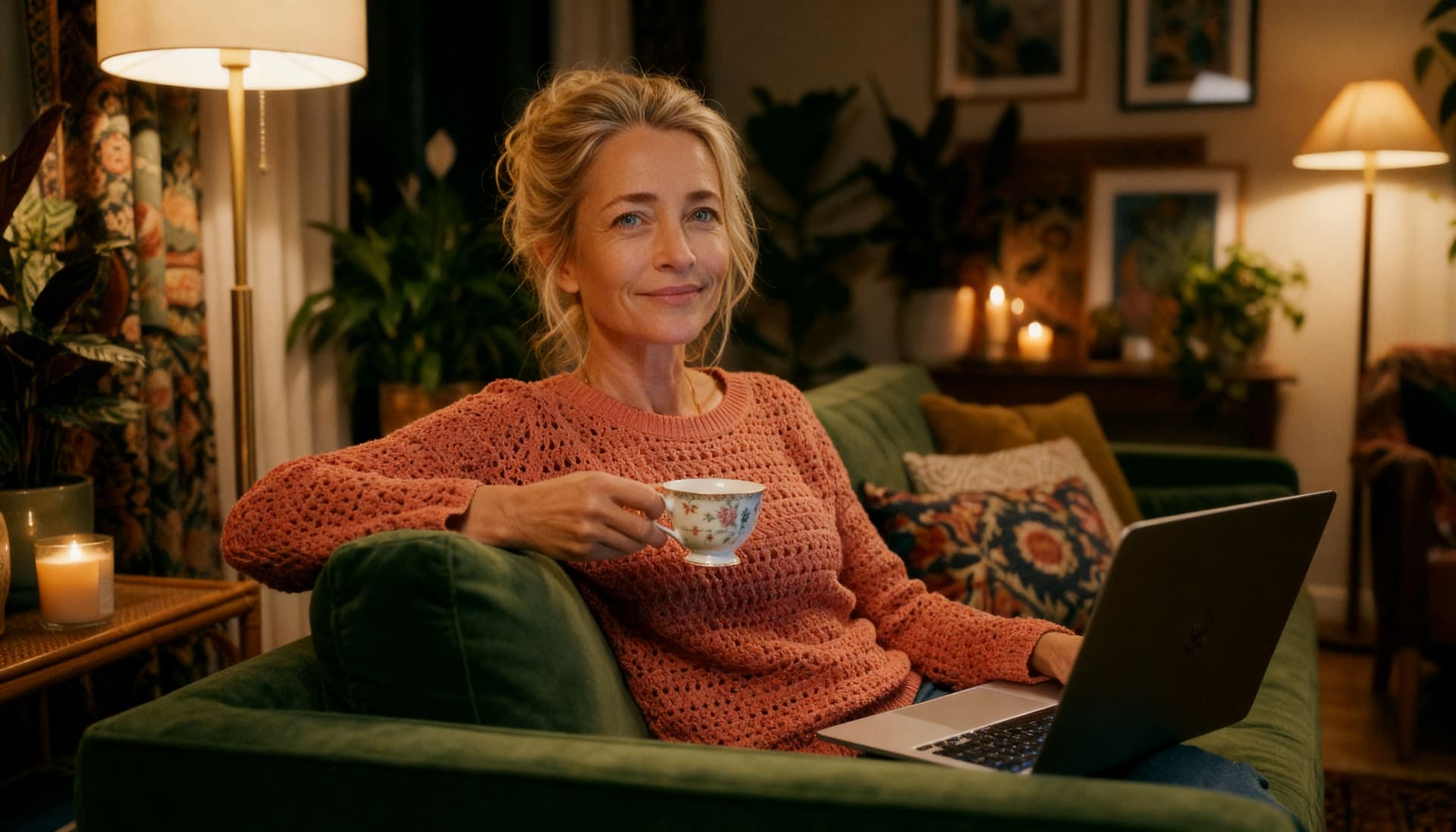 woman on couch