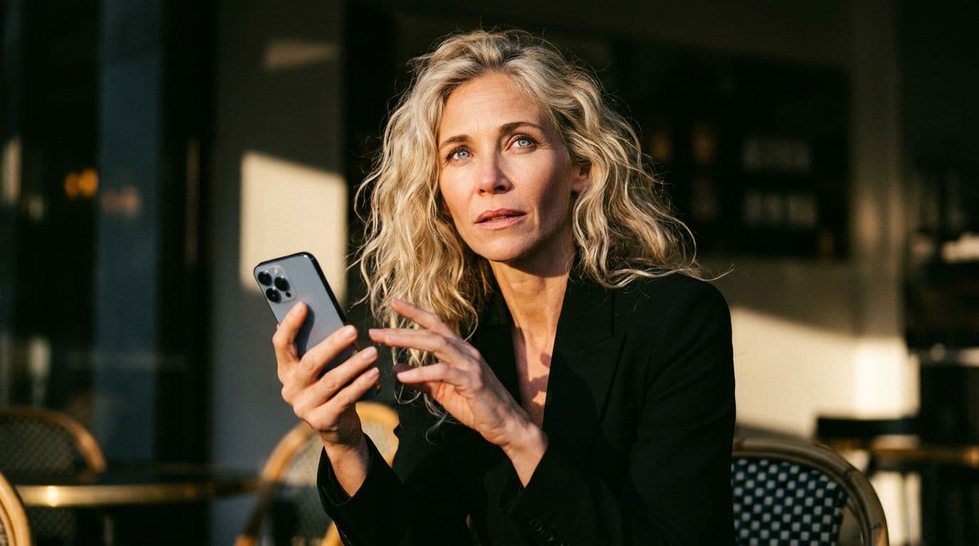 woman with phone