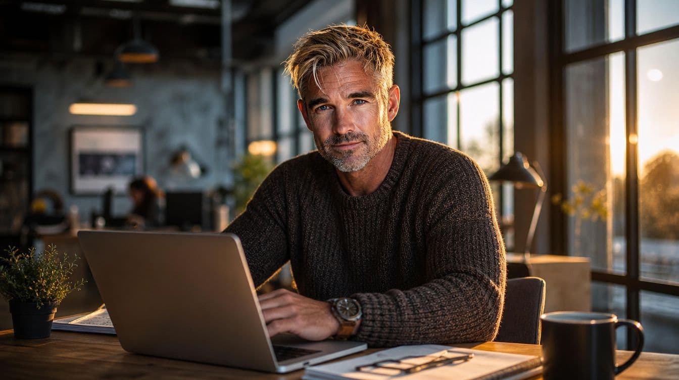 man with laptop in office