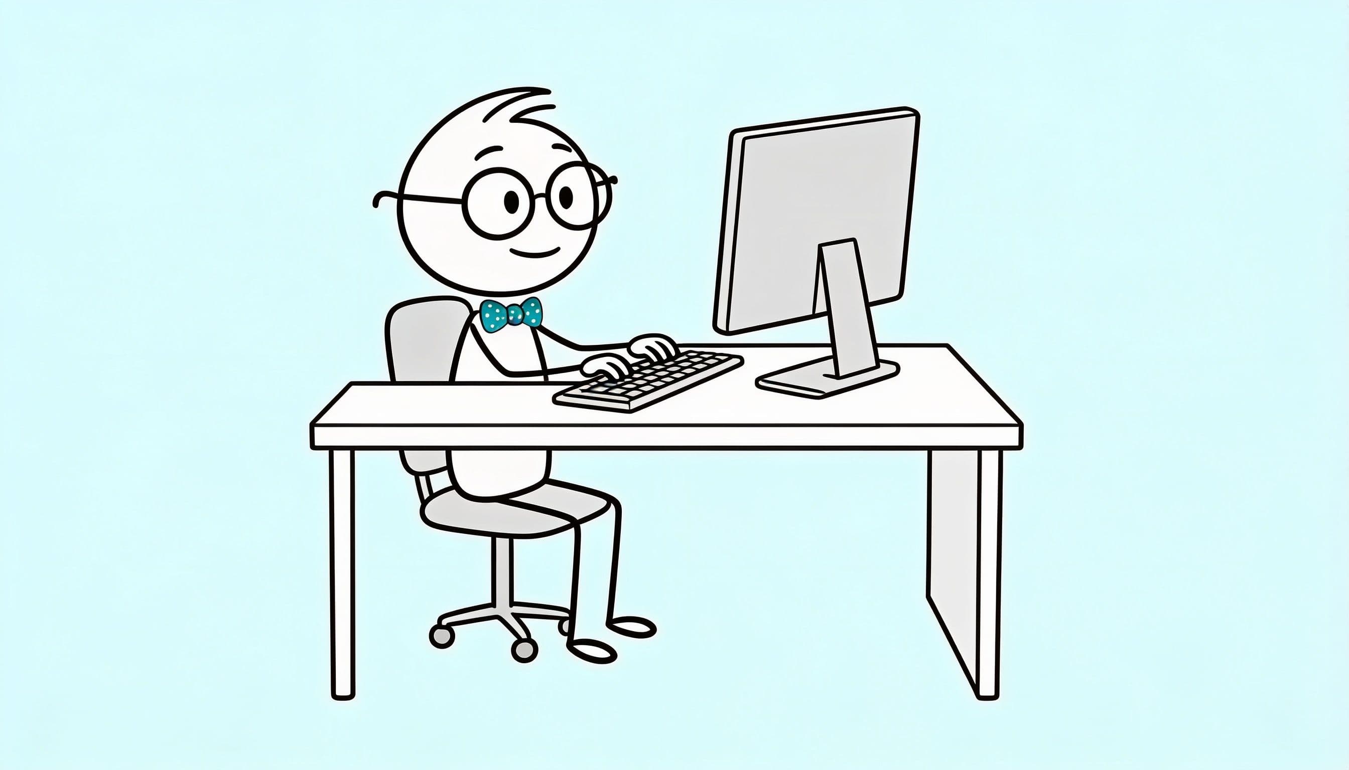 stick man at the desk